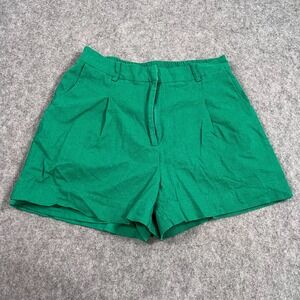 House of Harlow 1960 Kelly Green Linen‎ Blend Chino Shorts Women's Size Medium